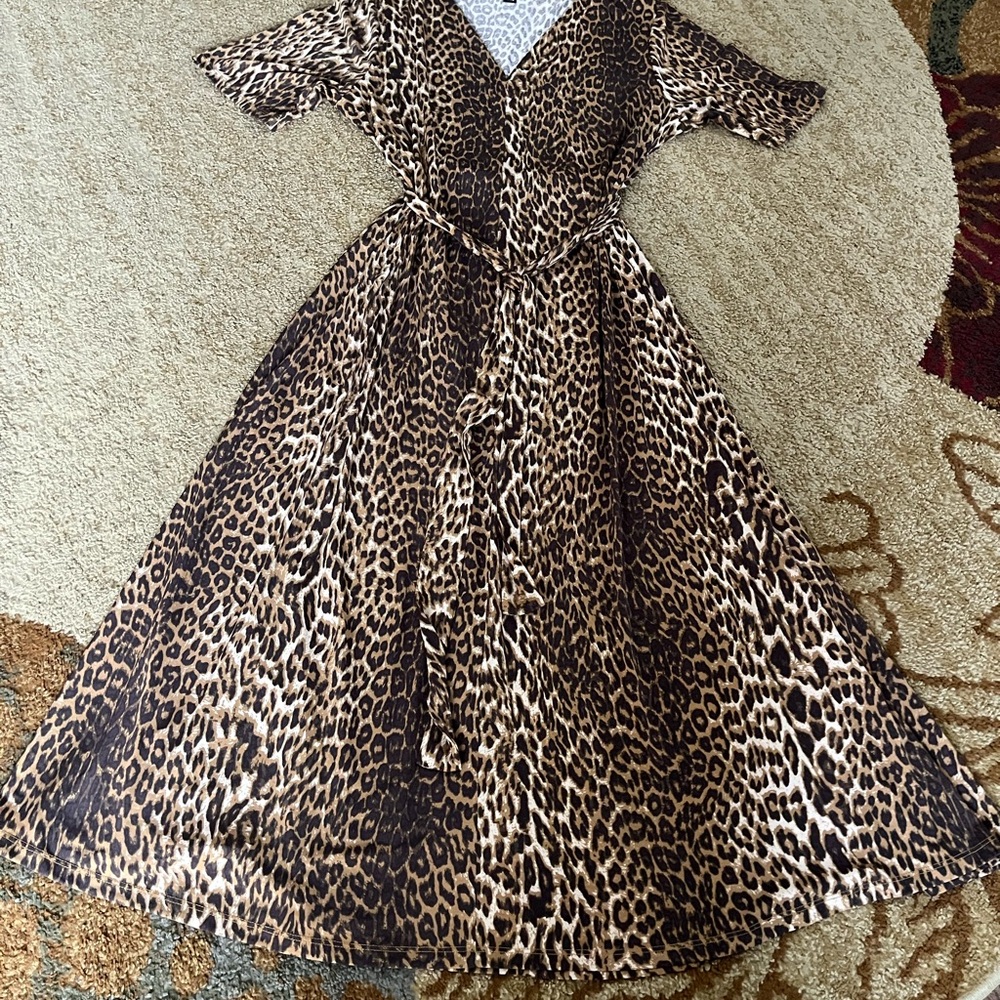 Preston & York Leopard  Print  Dress - Brown & Black size XL
